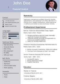 CV inglés simple con color