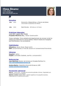 CV Sin Experiencia Básico