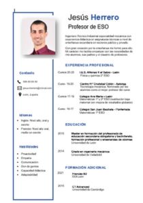 Curriculum Vitae para Profesor | Si tu Vocación es Enseñar